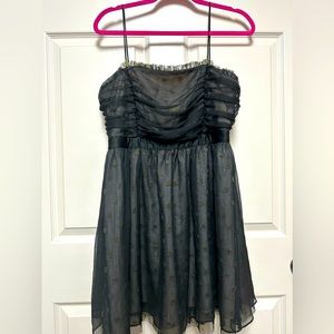 Women's Miley Cyrus Max Azria Size XL Black Spaghetti Strap Polka Dot Dress